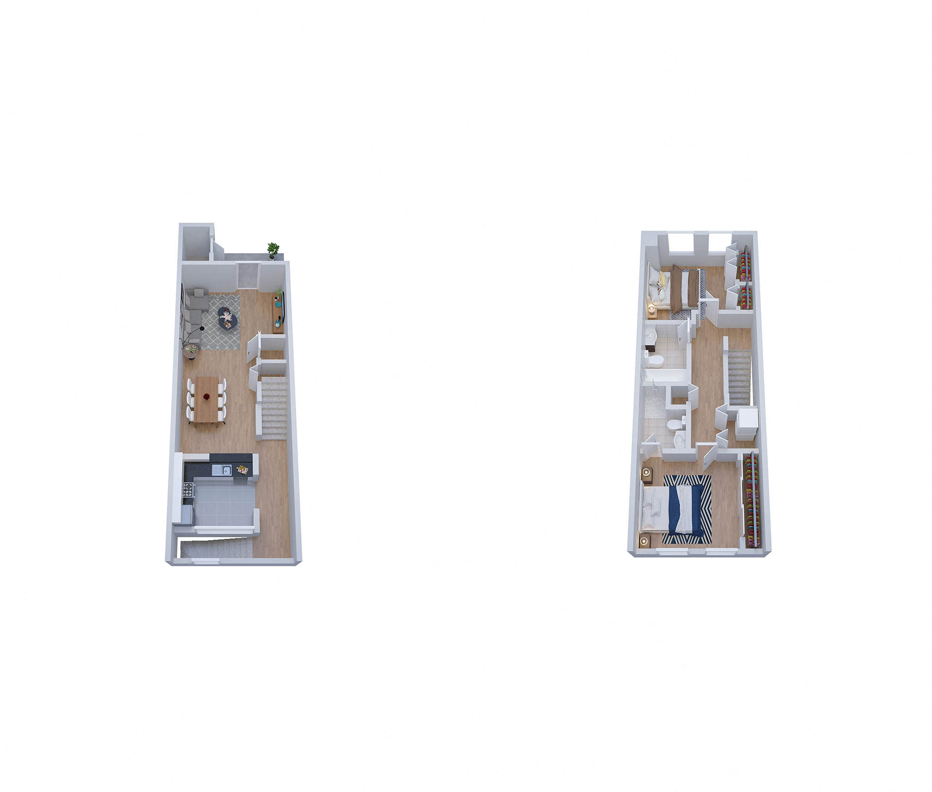 Floor plan for 2 beds, 2 baths, 1079 sqft